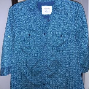 Sonoma small button closure top 3/4 sleeves